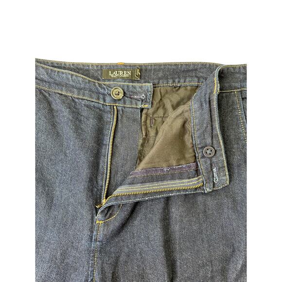 Lauren Ralph Lauren Black Label High Waist Straight Jeans Blue Dark Wash Size 16 - Picture 5 of 9